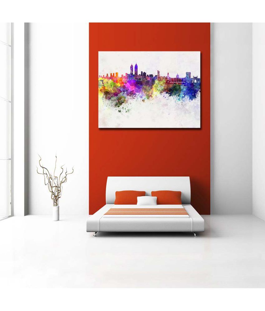 Pitaara Box Mumbai Skyline In Watercolor, India PVC Vinyl ...