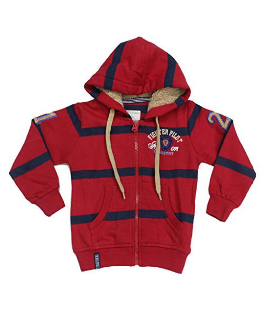 Download Romano Red Front Zipper Hooded Full Sleeves Winter Wear Sweatshirt for Kid's - Buy Romano Red ...