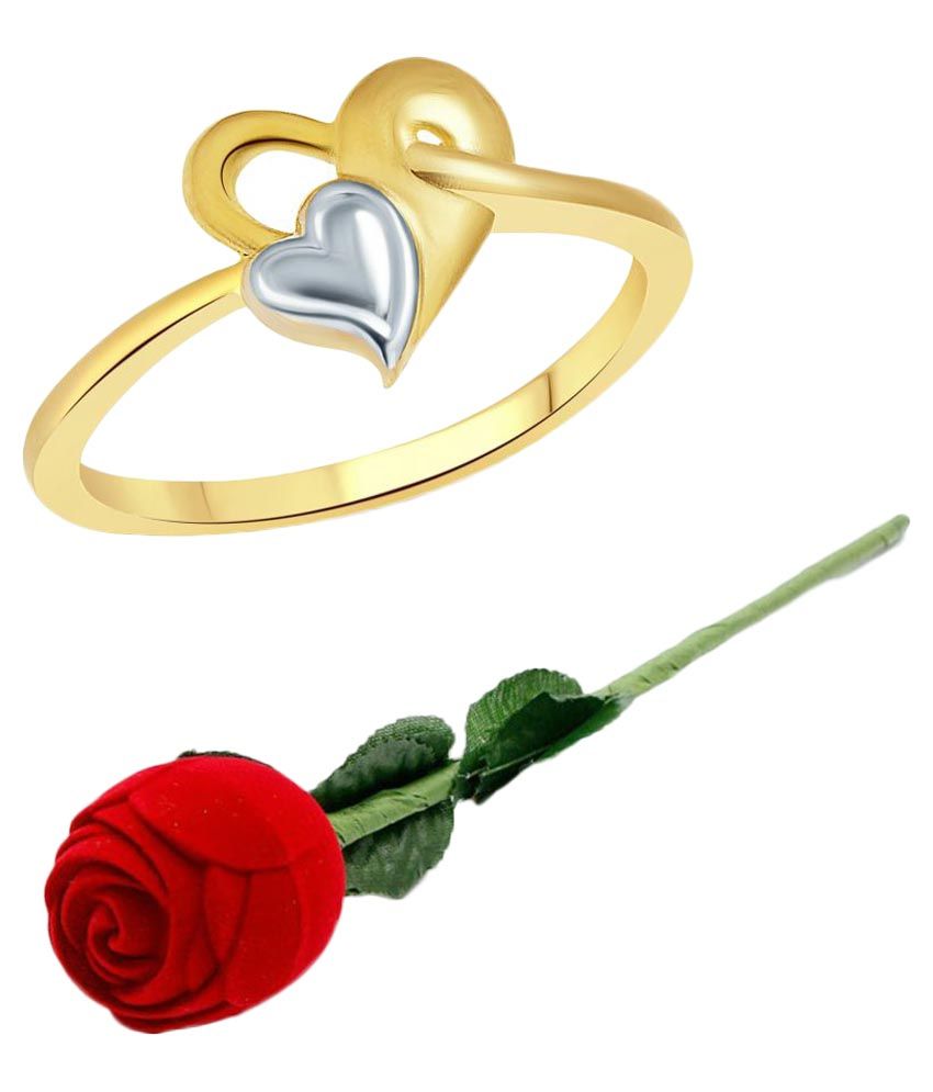     			Vighnaharta Golden Ring with Red Rose Ring Box