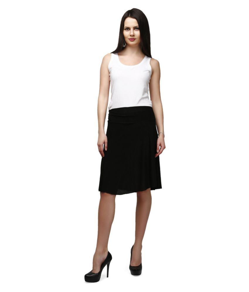 Buy Legis Polyster Black Short Length Skirt for Womens (Free Size_26-34 ...