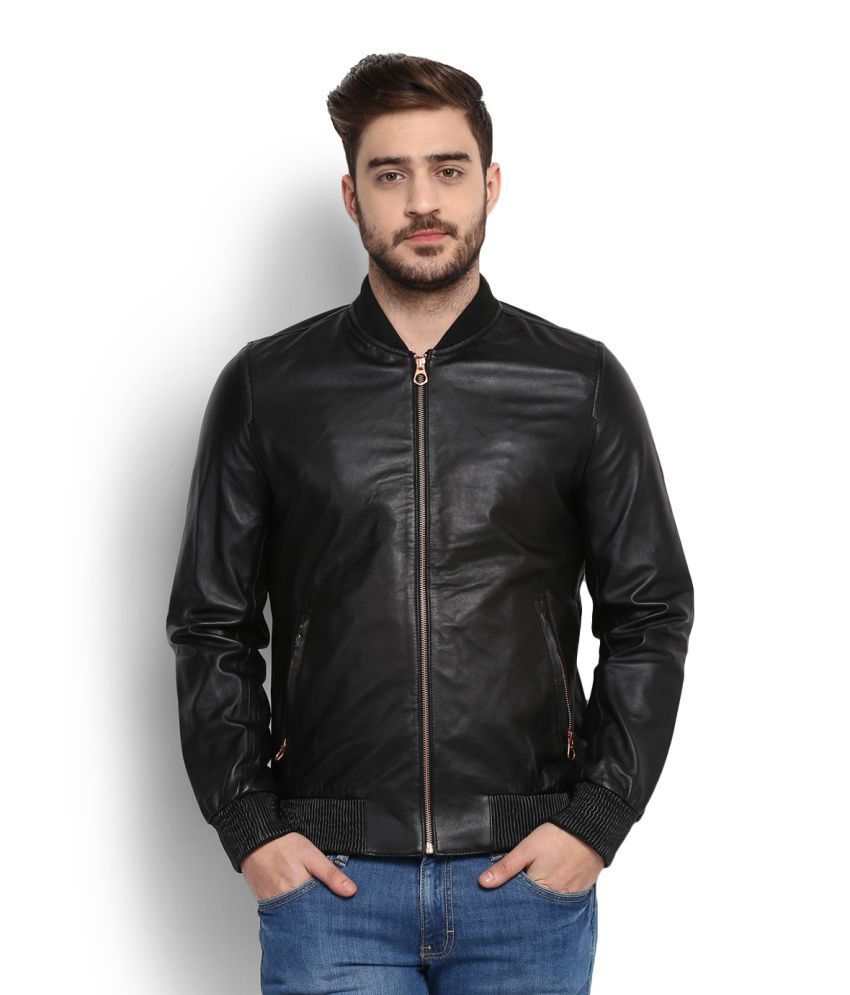 Lee Black PU Leather Jacket - Buy Lee Black PU Leather Jacket Online at ...