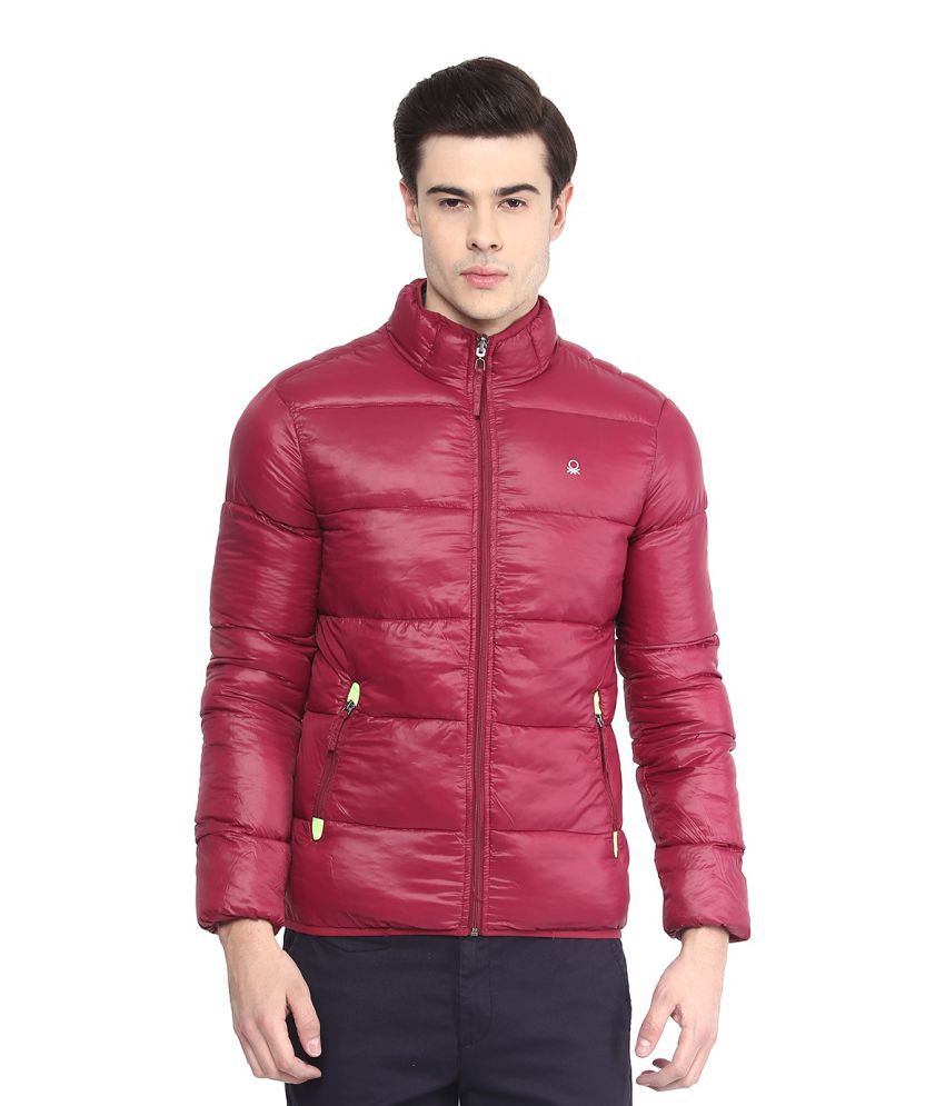 United Colors of Benetton Maroon Quilted & Bomber Jacket - Buy United ...