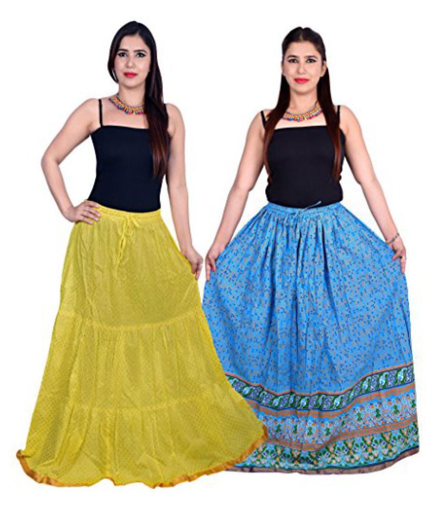 Buy Jaipuri Print Cotton Skirt Combo 