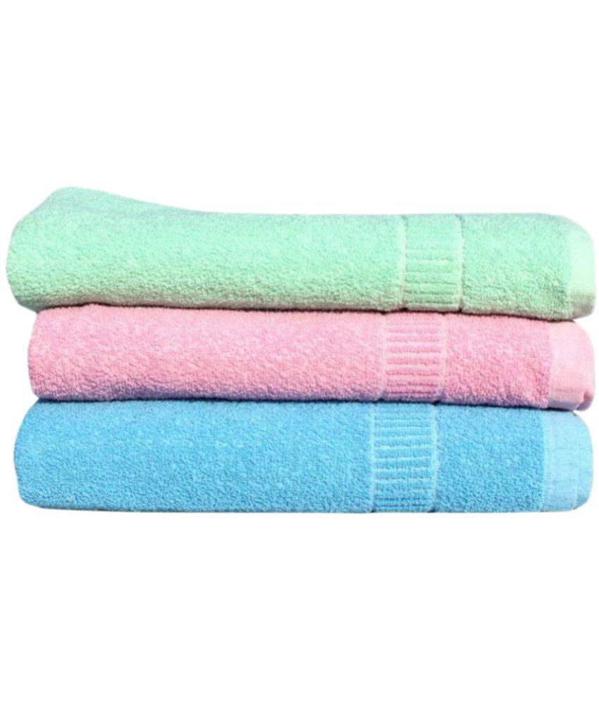 Rbk Set of 3 Cotton Bath Towel Multi (150 x 75 cm)