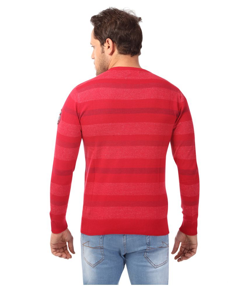 Club Fox Red Round Neck Sweater - Buy 