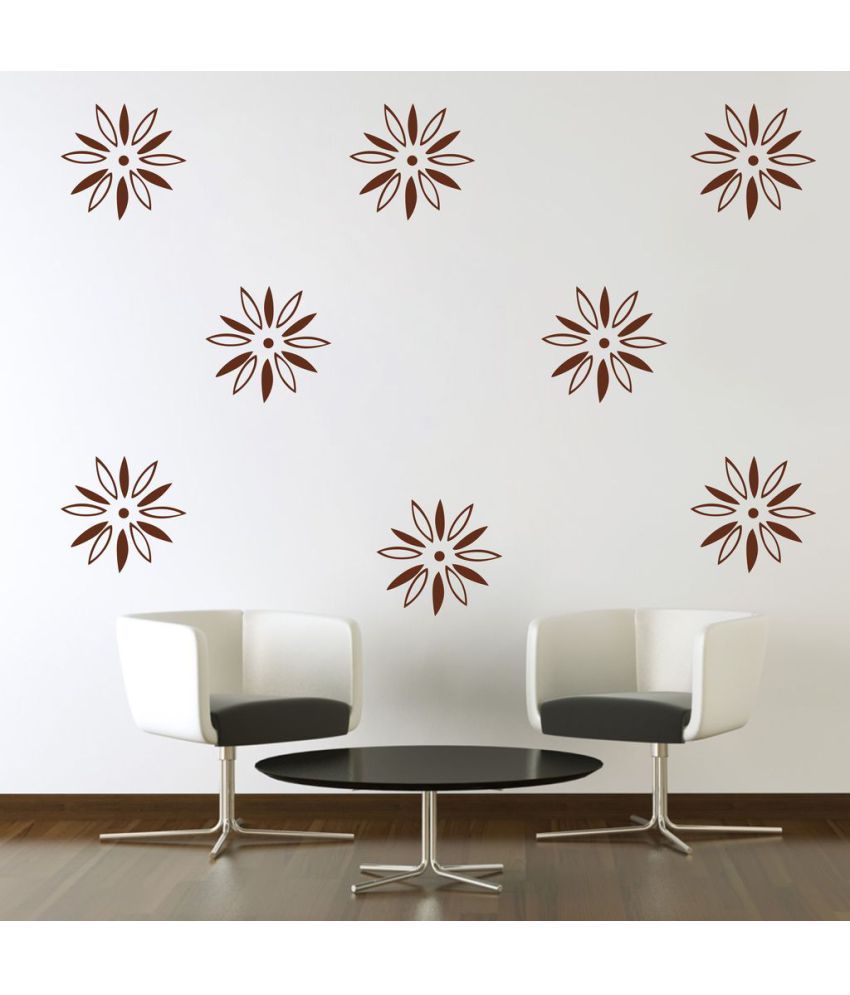     			Decor Villa Star motif Vinyl Brown Wall Stickers