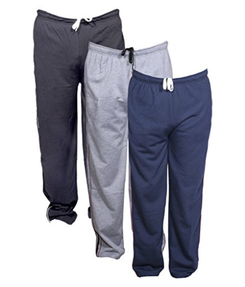 mens cotton track pants with zipper pockets pack of 3