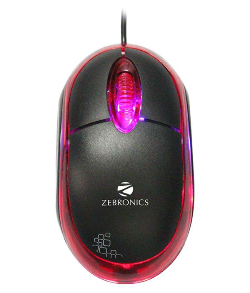     			Zebronics neon Black USB Wired Mouse