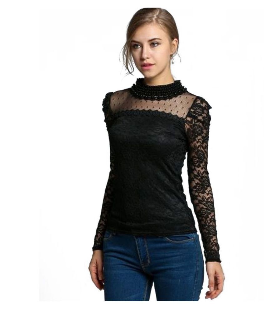 high neck net top