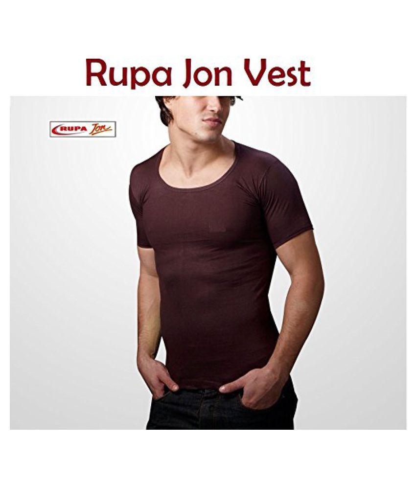 Rupa Jon Mens S Assorted Colour Half Sleeves Vest Pack Of 7 Pcs Size S