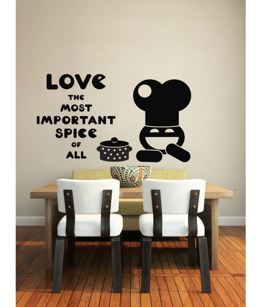     			Decor Villa Love The Most Wall Vinyl Black Wall Stickers