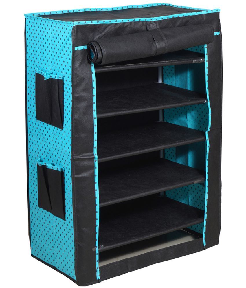 Pretty Krafts Canvas 5 Tier Shoe Rack Multi Color Pretty Krafts Canvas 5 Tier Shoe Rack Multi Color