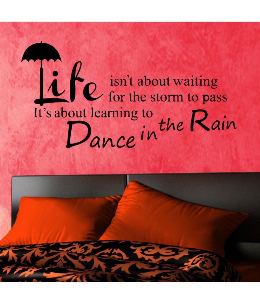     			Decor Villa Dance In The Rain Vinyl Black Wall Stickers