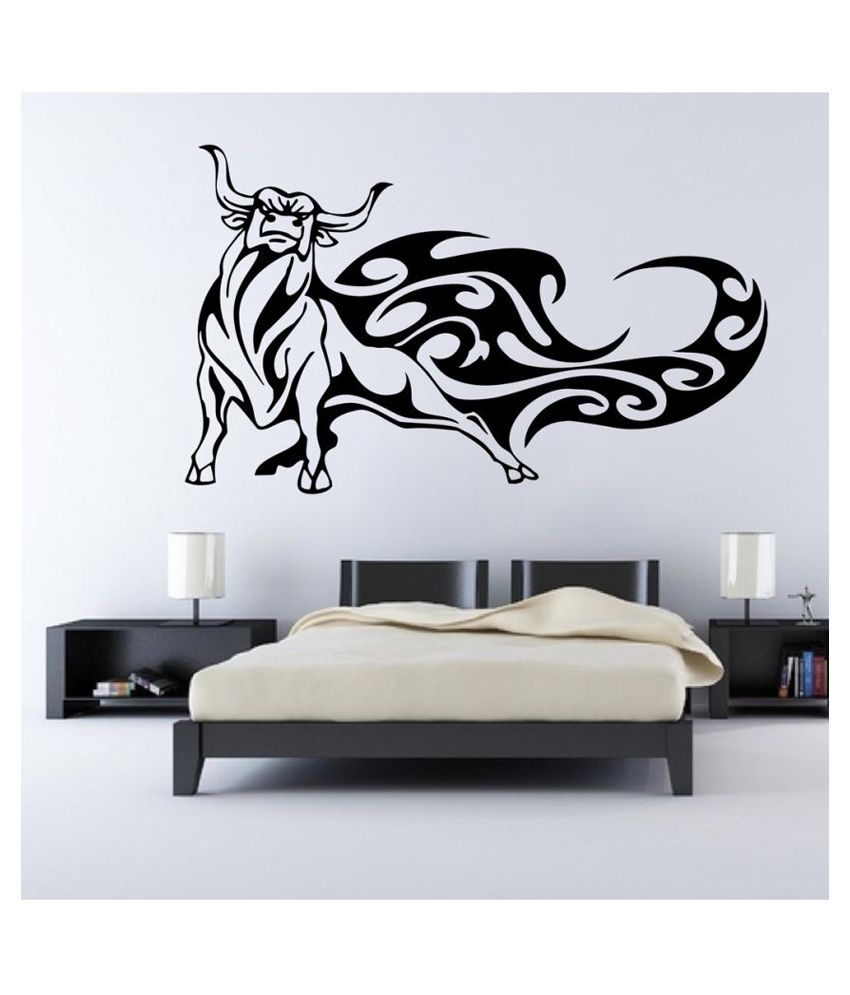     			Decor Villa Bulls Vinyl Black Wall Stickers