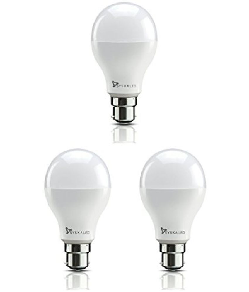Syska 9 Watts Unbreakable LED Bulb Pack Of 3 Cool Day Light Made In 