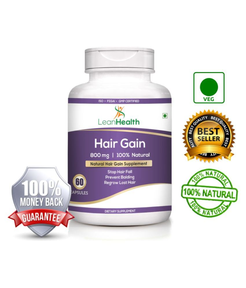 Leanhealth Hair Gain 100% Herbal (60 Capsules) Capsule 800 mg Natural ...