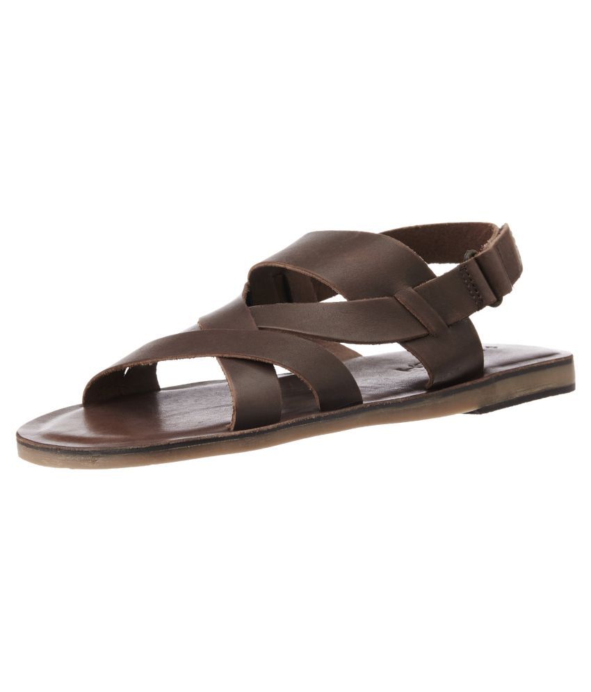 Ruosh Mens Brown Leather Sandals and 