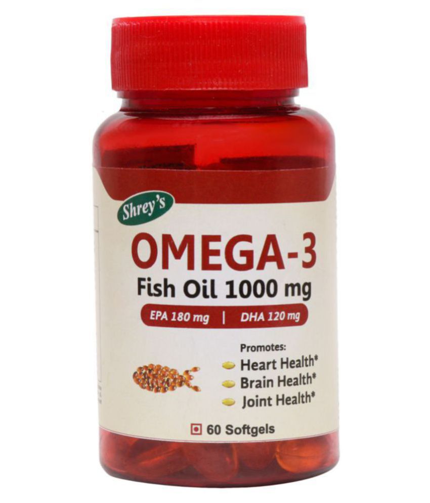 Shrey's Omega 3, Fish Oil, 1000 mg, EPA 180 mg, DHA 120 mg ...
