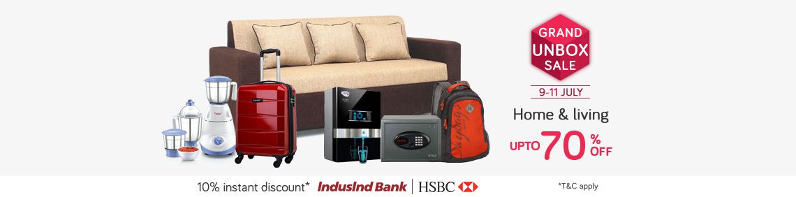 Snapdeal Grand Unbox Sale (9-11 Jul) 10% Instant Discount Using Indusind & HSBC Bank Debit & Credit Cards at Snapdeal
