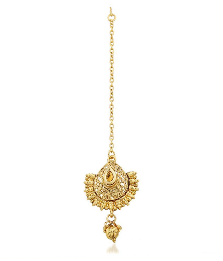 RG Fashions Golden Necklace Set with Maang Tikka For Women - Buy RG ...