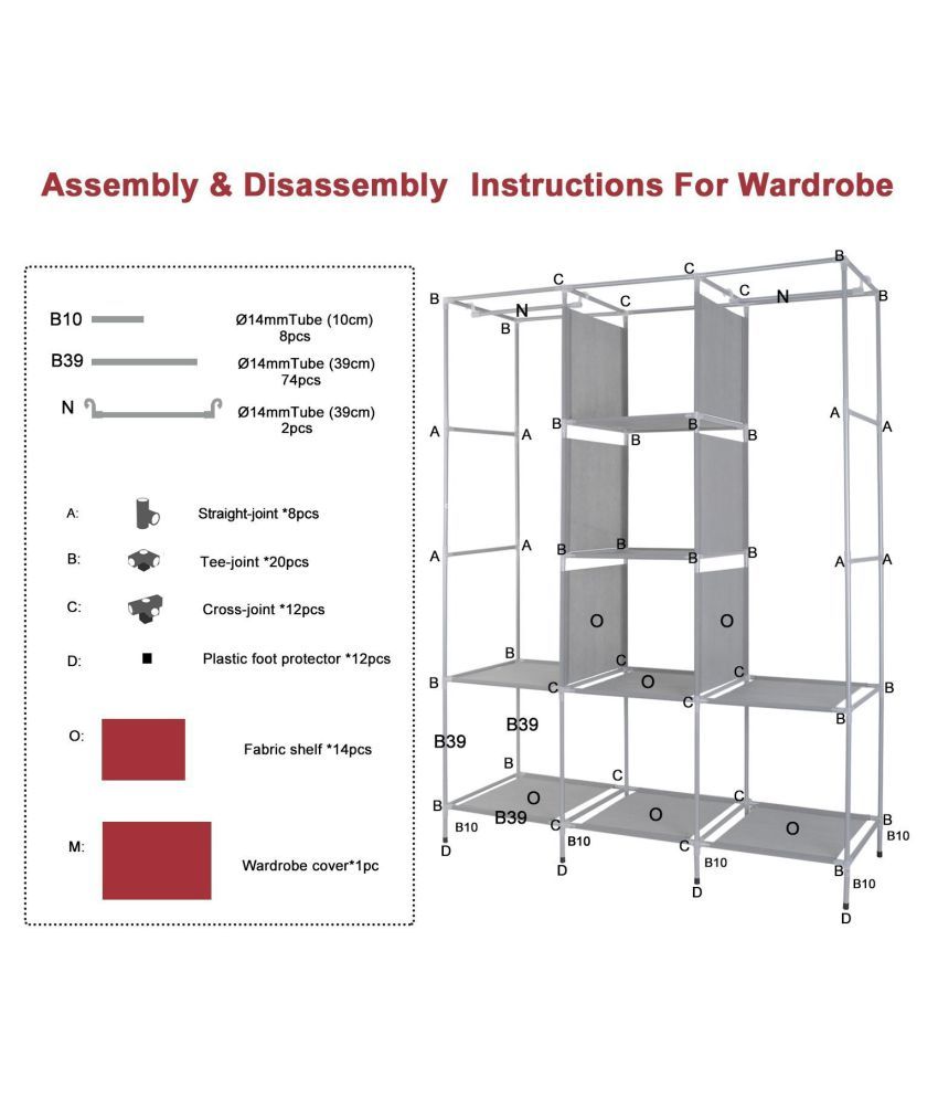 Wardrobe Portable Storage Organizer Wardrobe Closet Non Woven