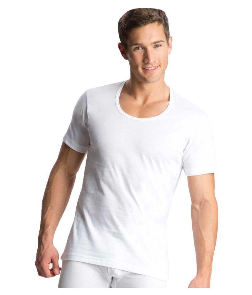 Ecott White Half Sleeve Vests Pack of 3 - Buy Ecott White Half Sleeve ...
