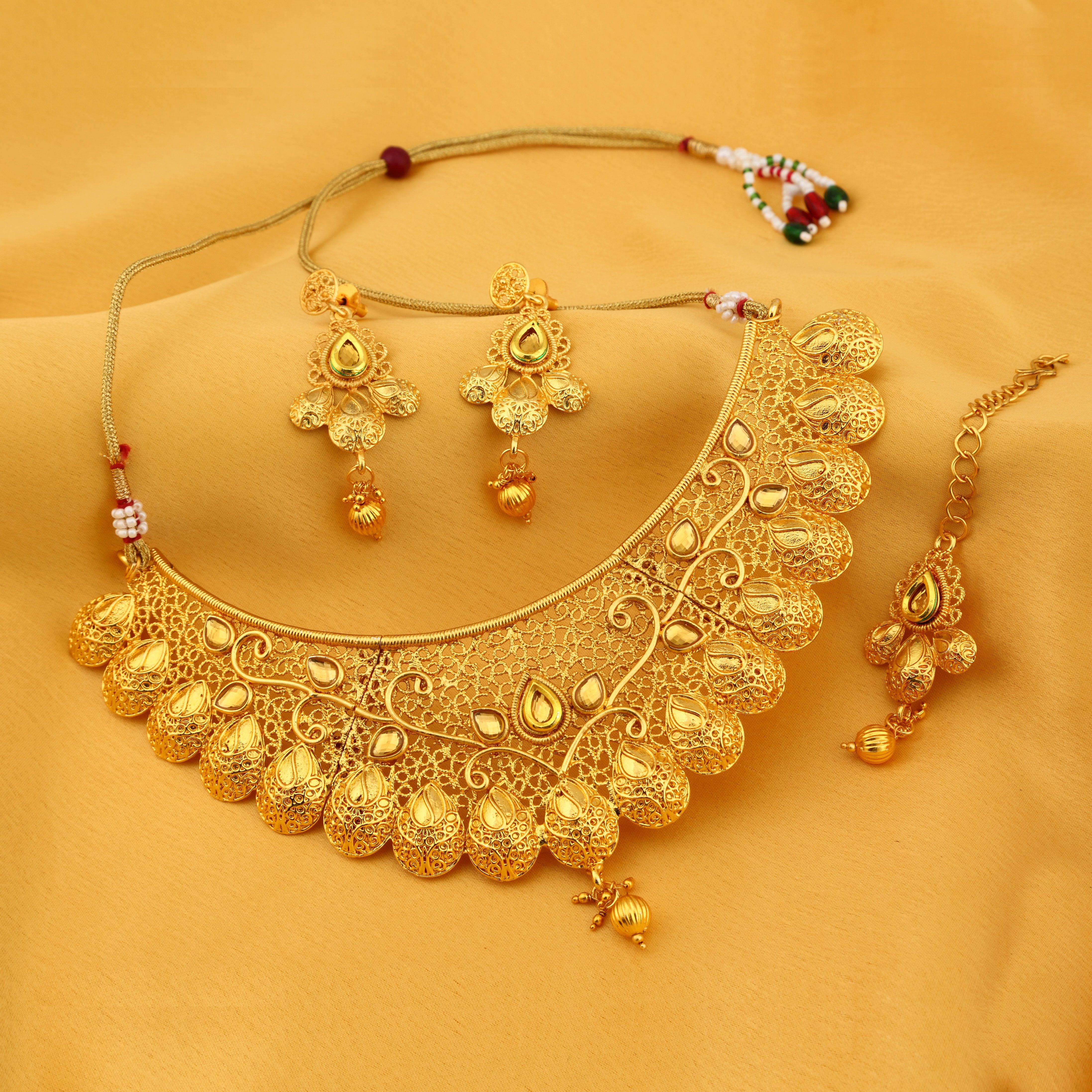 GOLD PLATED NECKLACE SET WITH PRICE