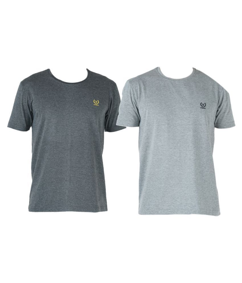     			Vimal Jonney Multi Round T-Shirt Pack of 2