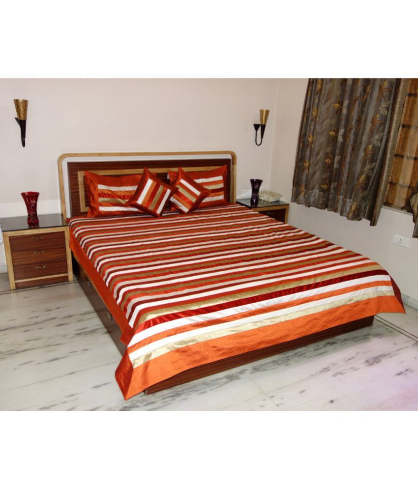Lal Haveli Silk Double Bedsheet with 2 Pillow Covers Buy Lal Haveli
