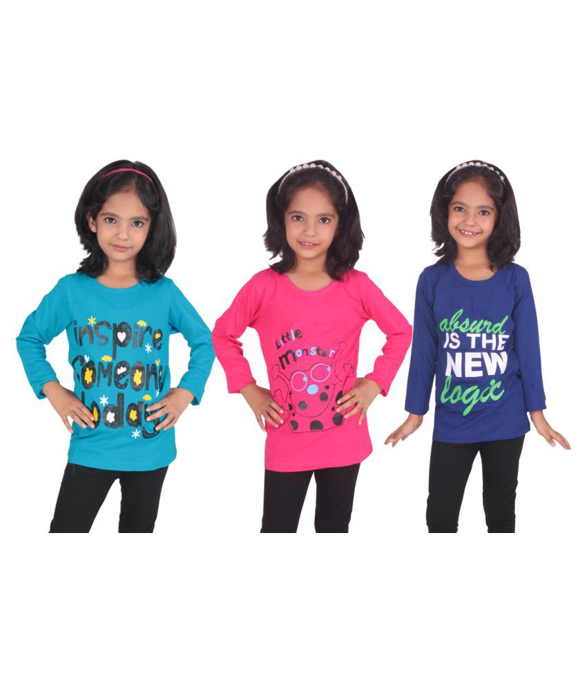     			Diaz Turquoise Pink Blue Full Sleeve Kids Tops