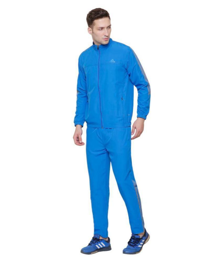 blue polyester tracksuit