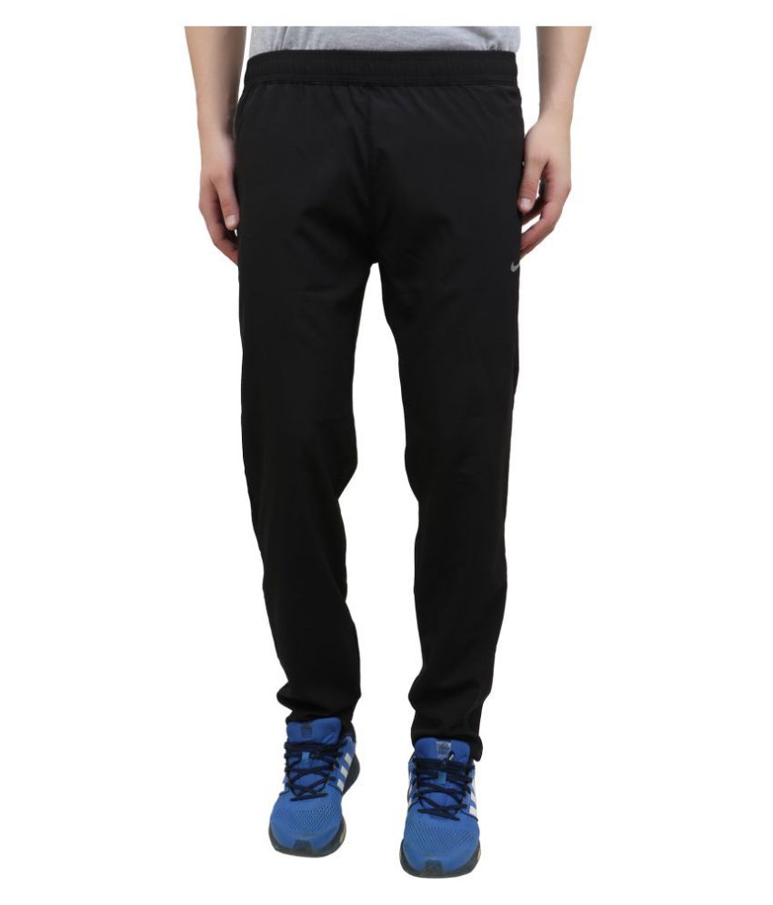 nike black polyester lycra trackpants