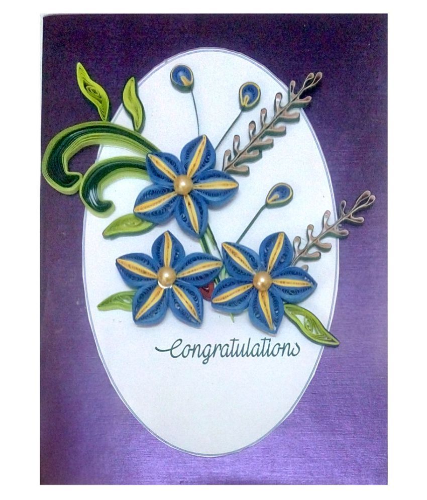 Handmade Paper Quilling Congratulations Greeting Card With Flowers Buy Online At Best Price In India Snapdeal