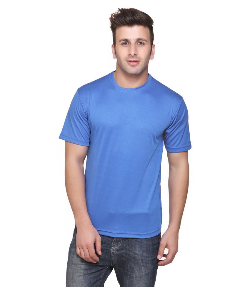     			Funky Guys Polyester Slim Fit Solid Half Sleeves Men's Round T-Shirt - Blue ( Pack of 1 )