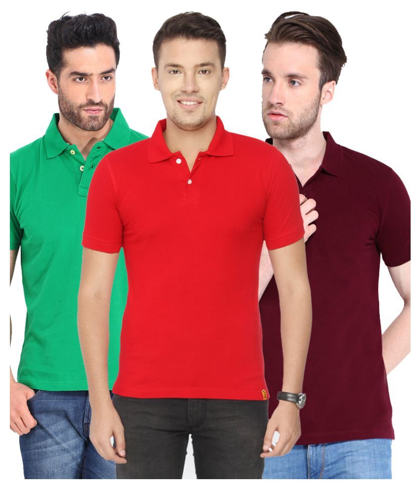     			CONCEPTS Multicolor Slim Fit Polo T Shirt Pack of 3