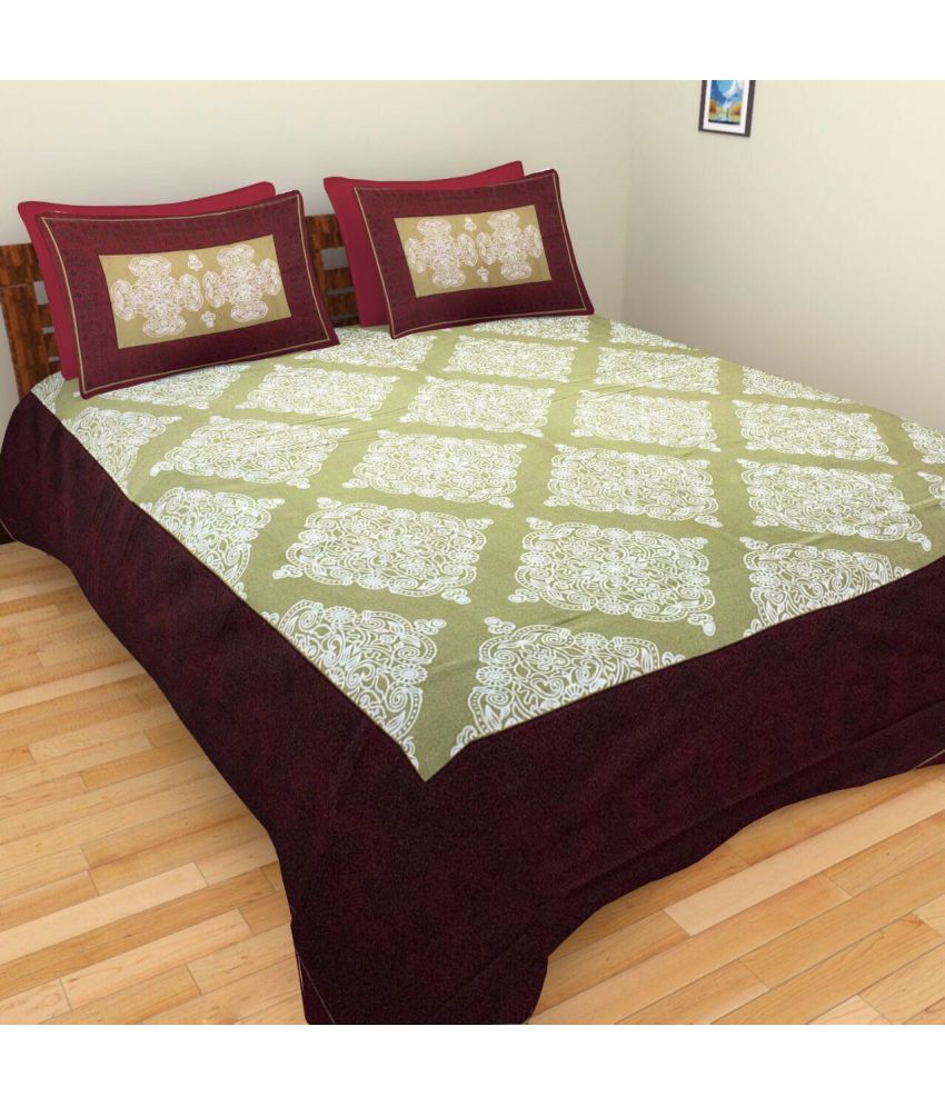 Attractivehomes Cotton Double Bedsheet with 2 Pillow Covers Buy