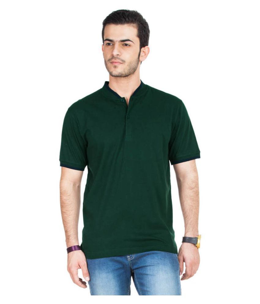     			FUNKY GUYS Green Slim Fit Polo T Shirt