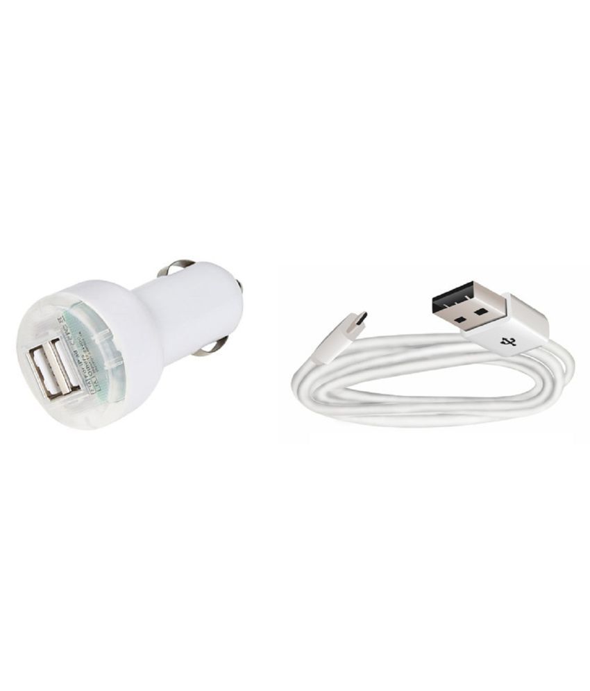 meenamart Car Mobile Charger 123 Cream