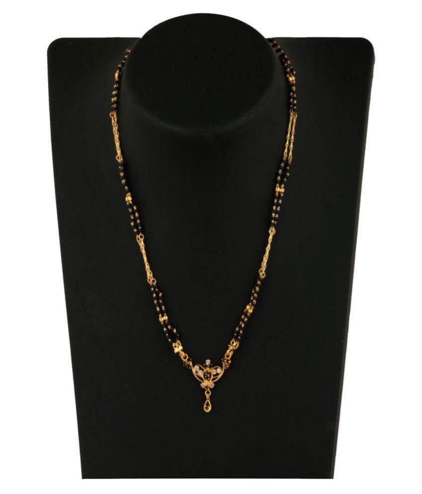 Indian Mangalsutra 22K Gold Plated Black Beads 18
