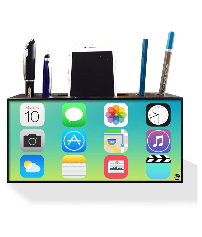 Nutcase Designer Pen Mobile Stand Holder For Office Table Wooden Desk Organizer 4 X2 1x8 Buy Online At Best Price In India Snapdeal