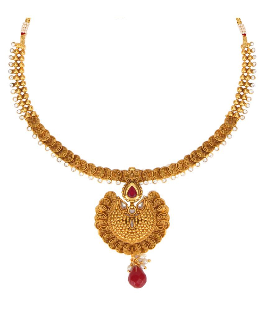 khetlazee Copper Golden Other Designer Gold Plated Necklaces Set Buy