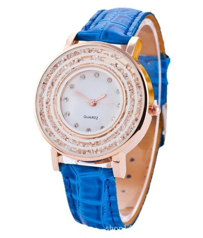 ex306 blue leather analog men's watch