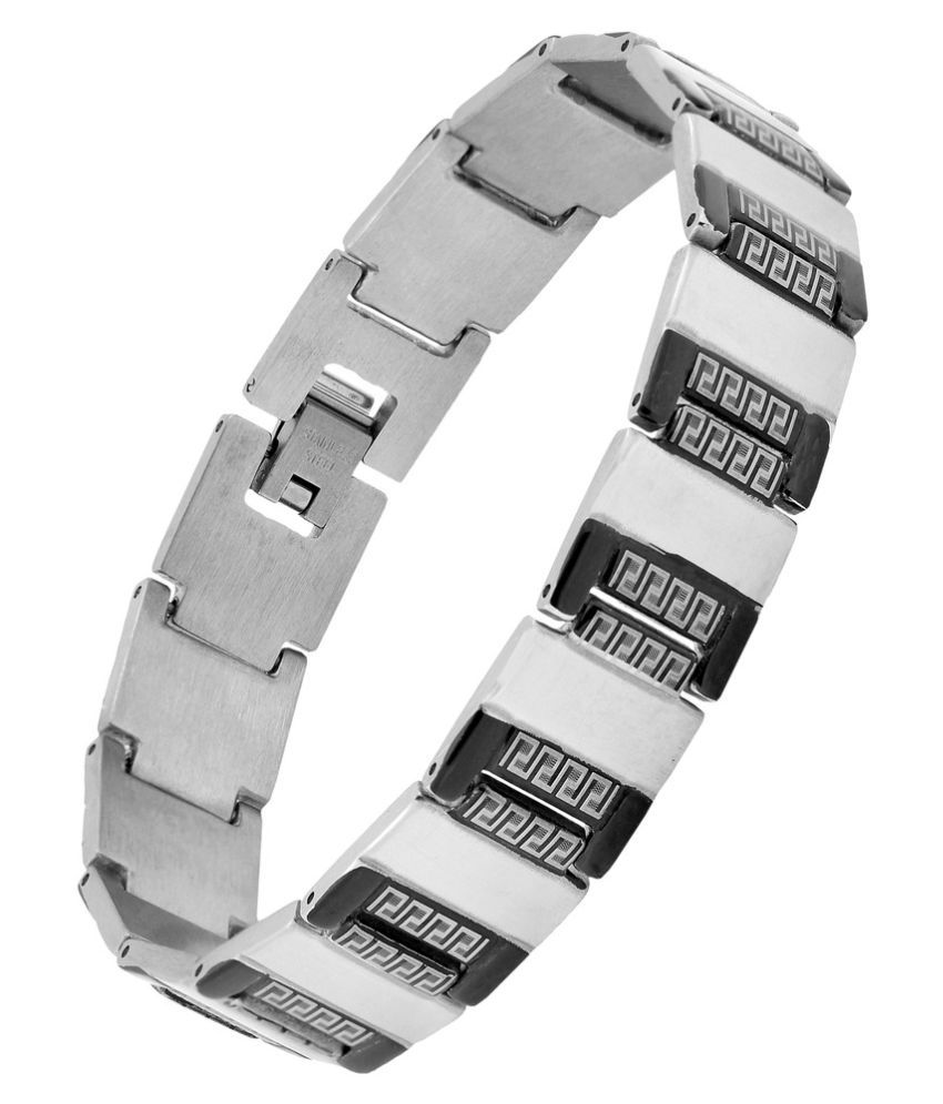     			The Jewelbox Italian 316L Surgical Stainless Steel Black Rhodium Plated Bracelet For Boys Men