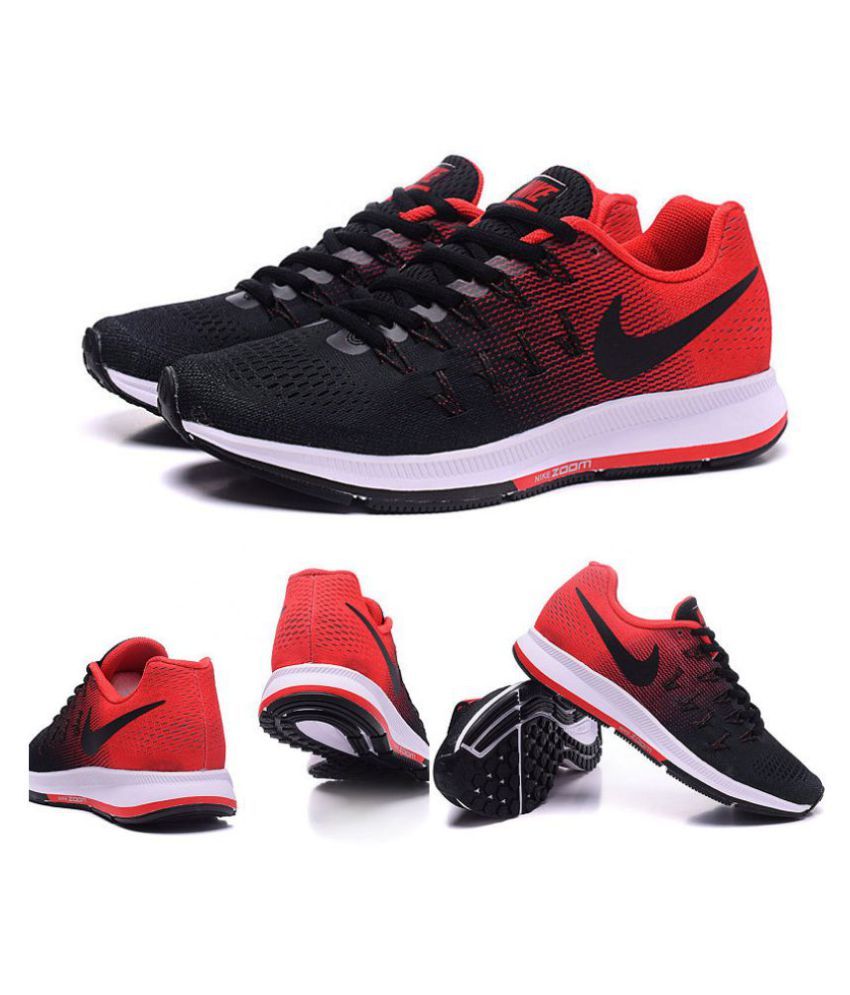 nike black and red running shoes