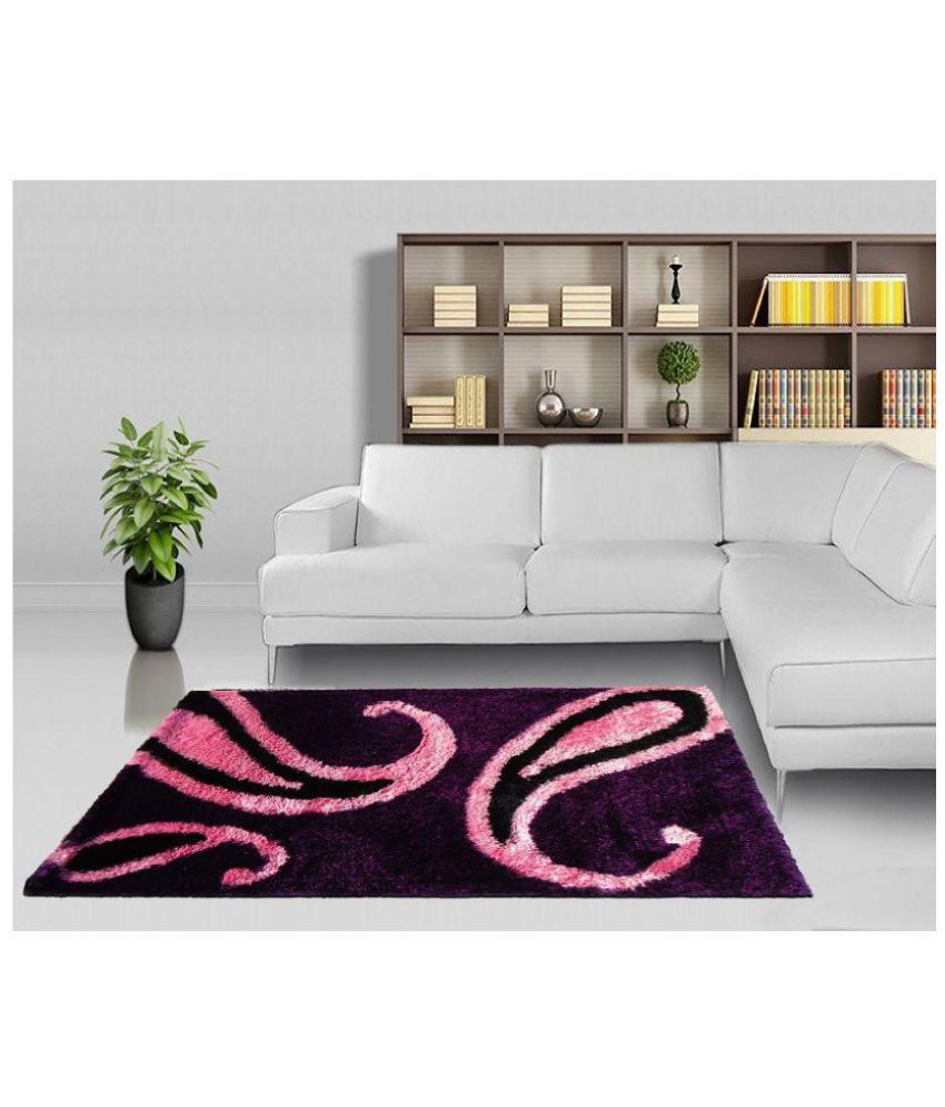 Glamkart Pink Shaggy Carpet Contemporary Buy Glamkart Pink Shaggy