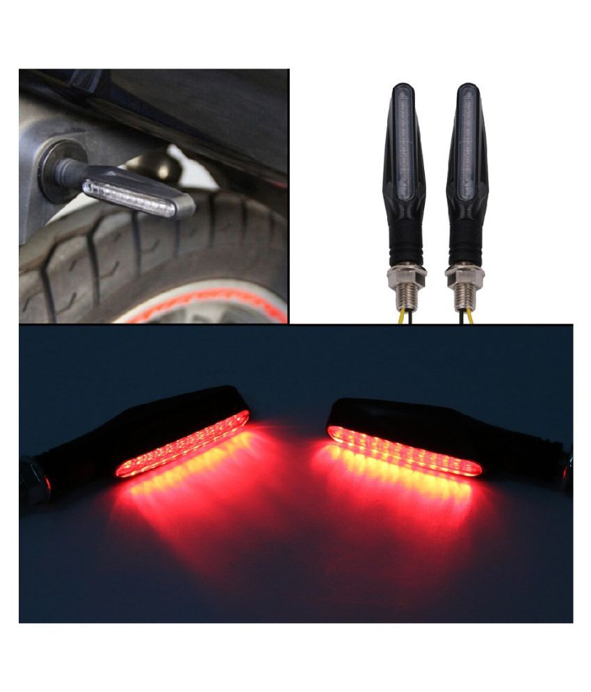 Aryan Stores Ktm Type Red Led Turn Signal Lights Indicator Blinkers For