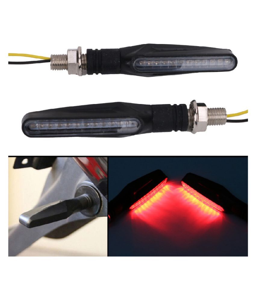 Aryan Stores Ktm Type Red Led Turn Signal Lights Indicator Blinkers For