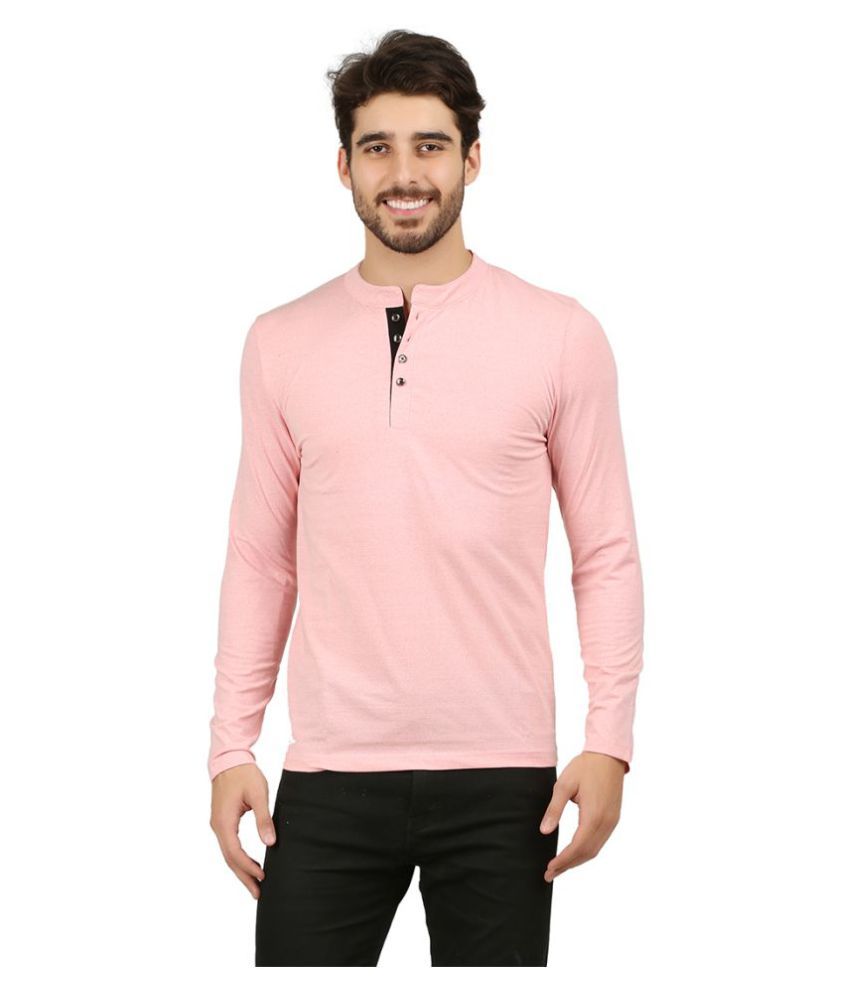 mens pink henley shirt