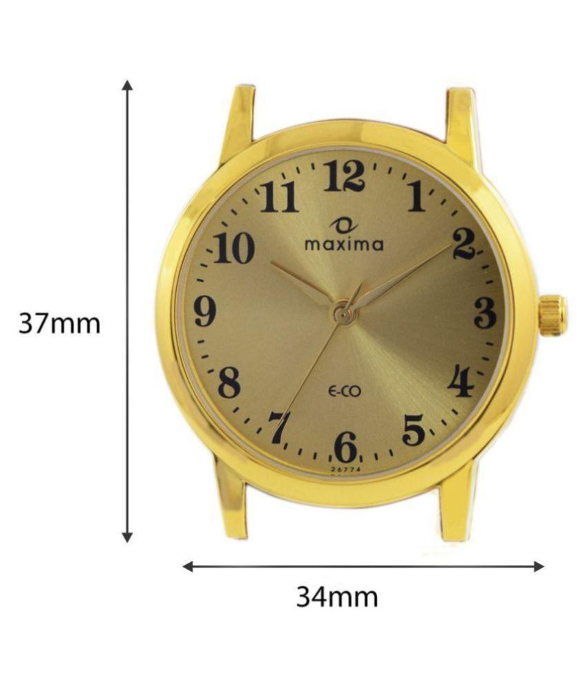 Maxima Round Golden Dial Watch For Men With 123 Digits - Buy Maxima ...