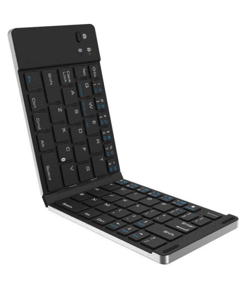 OSSUM F66 Foldable Bluetooth Silver Wireless Desktop Keyboard Mini